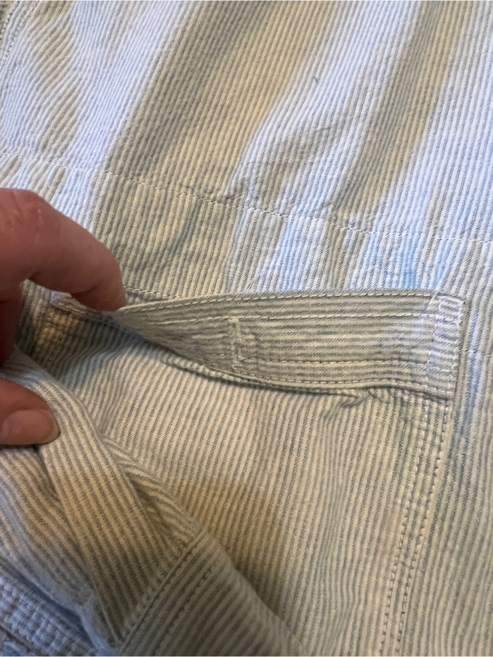 We The Free Light Blue Striped Button-Down Shirt M - Picture 6 of 9